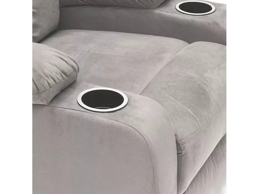 Sillón Relax Reclinable Laura el Mejor Sofá de Microfibra y Terciopelo - Gris