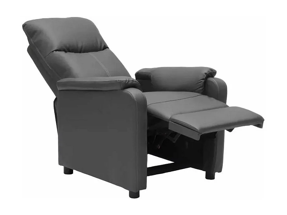 Poltrona relax reclinabile in similpelle con poggiapiedi Eclipse