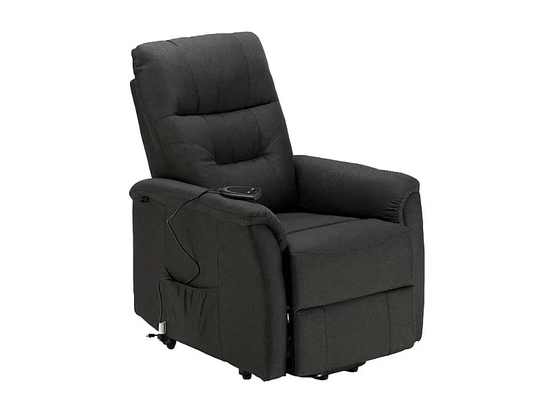 Sillón Relax eléctrico reclinable con elevador y ruedas para personas mayores Marie - Negro