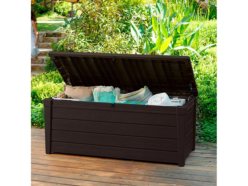 Coffre de rangement jardin 454L résine pour outils de jardin NATURIA