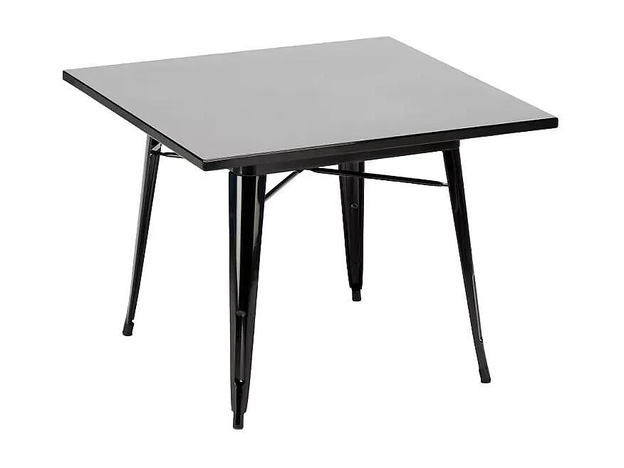 Table industrielle en acier style rétro 80x80 pour extérieur LIXFORGE