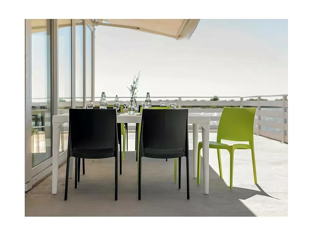 Mesa de exterior rectangular 150x90 cm para jardín, bares y restaurantes Oslo - Blanco