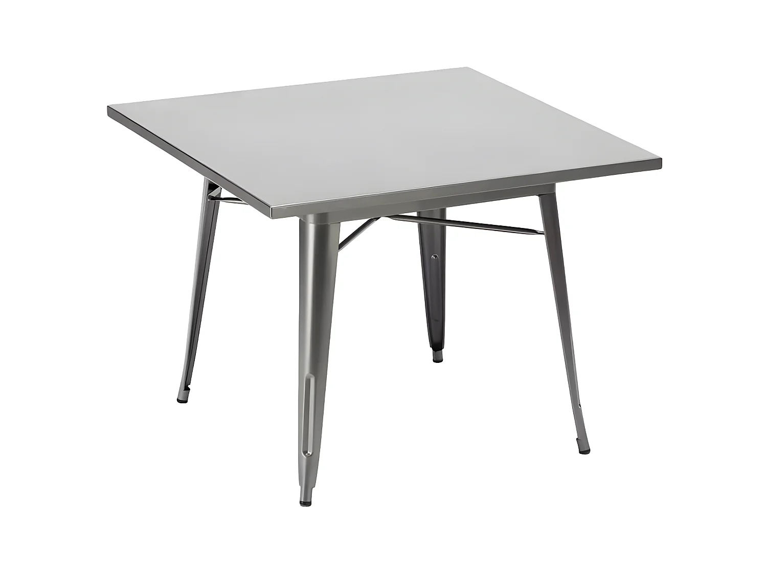 Table industrielle en acier style rétro 80x80 pour extérieur LIXFORGE