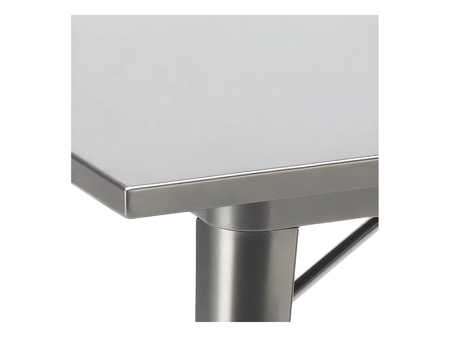 Table industrielle en acier style rétro 80x80 pour extérieur LIXFORGE