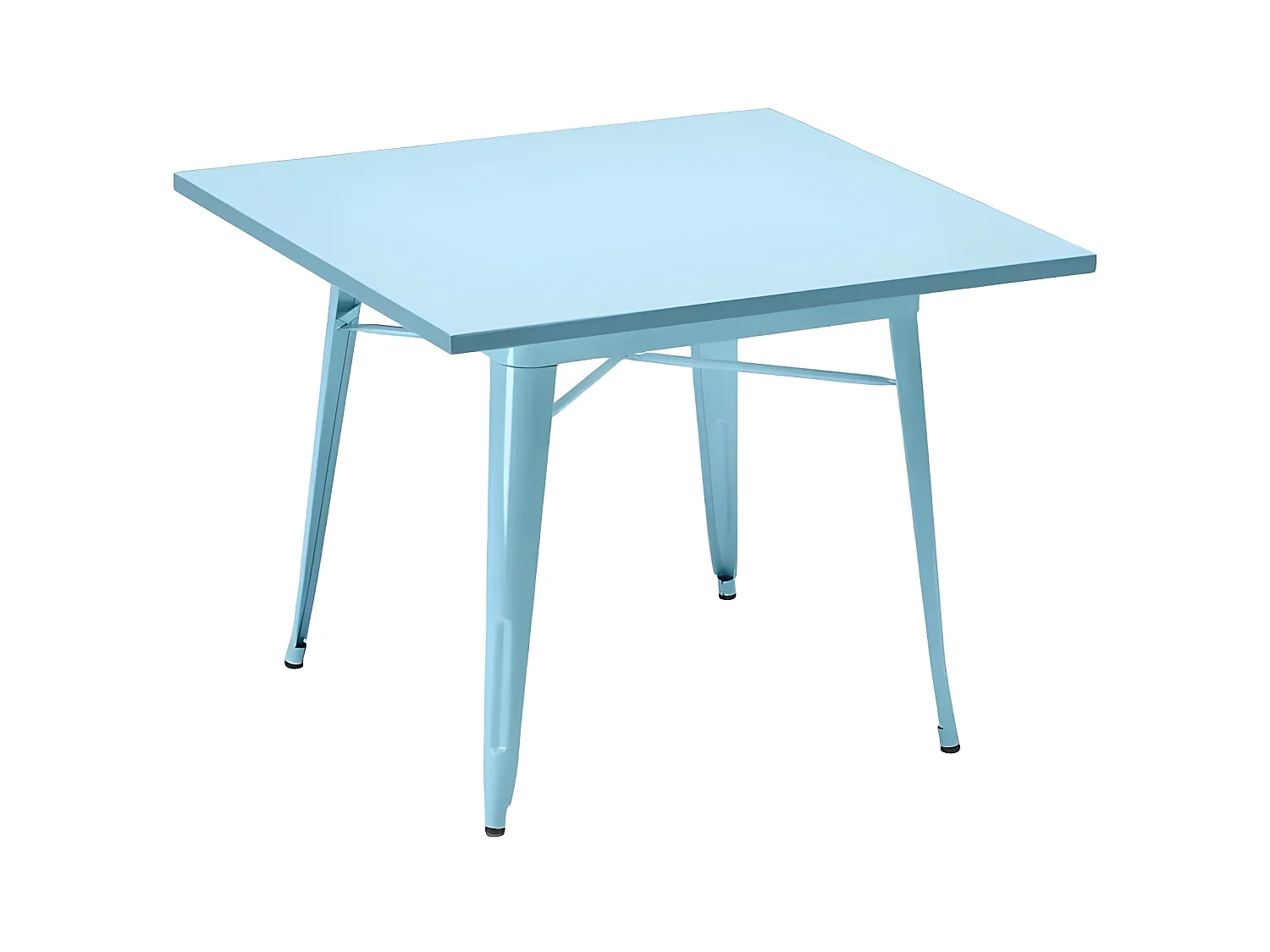 Table industrielle en acier style rétro 80x80 pour extérieur LIXFORGE