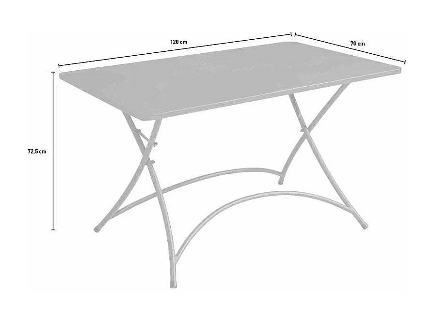 Mesa rectangular plegable 120x70 cm de exterior jardín bar Plan