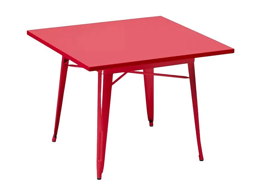 Tisch im industrie stil aus stahl 80x80 für bar und haus Dynamite - Rot