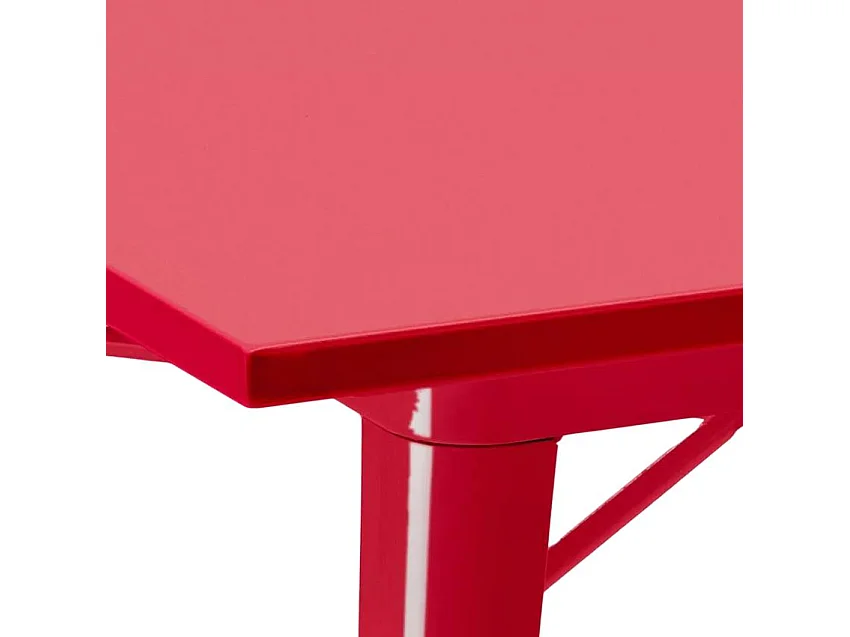 Tisch im industrie stil aus stahl 80x80 für bar und haus Dynamite - Rot