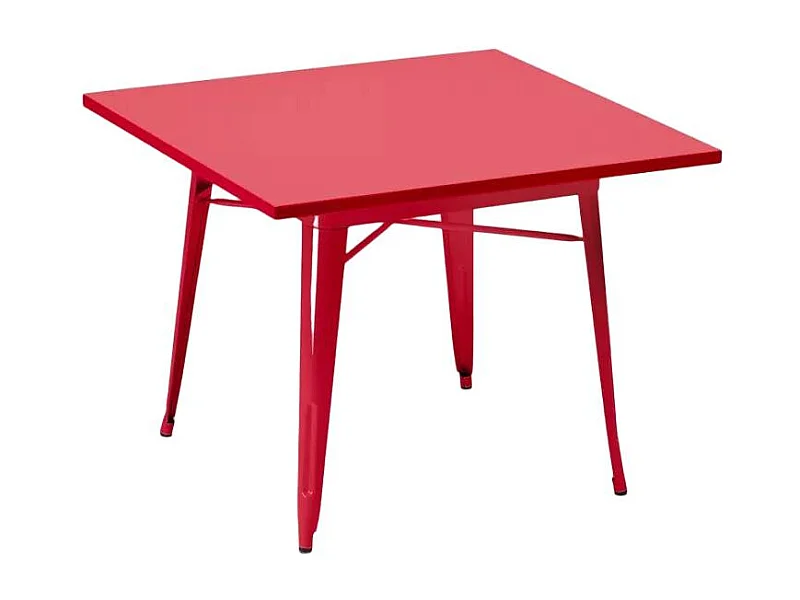 Tisch im industrie stil aus stahl 80x80 für bar und haus Dynamite - Rot