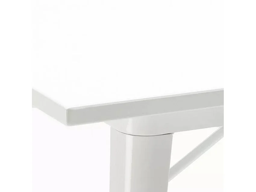 Table industrielle en acier style rétro 80x80 pour extérieur LIXFORGE