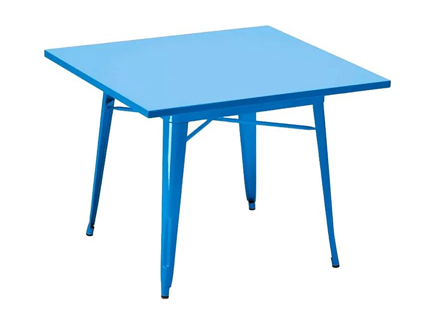 Tavolo industriale in acciaio stile retrò 80x80 per esterno Opale