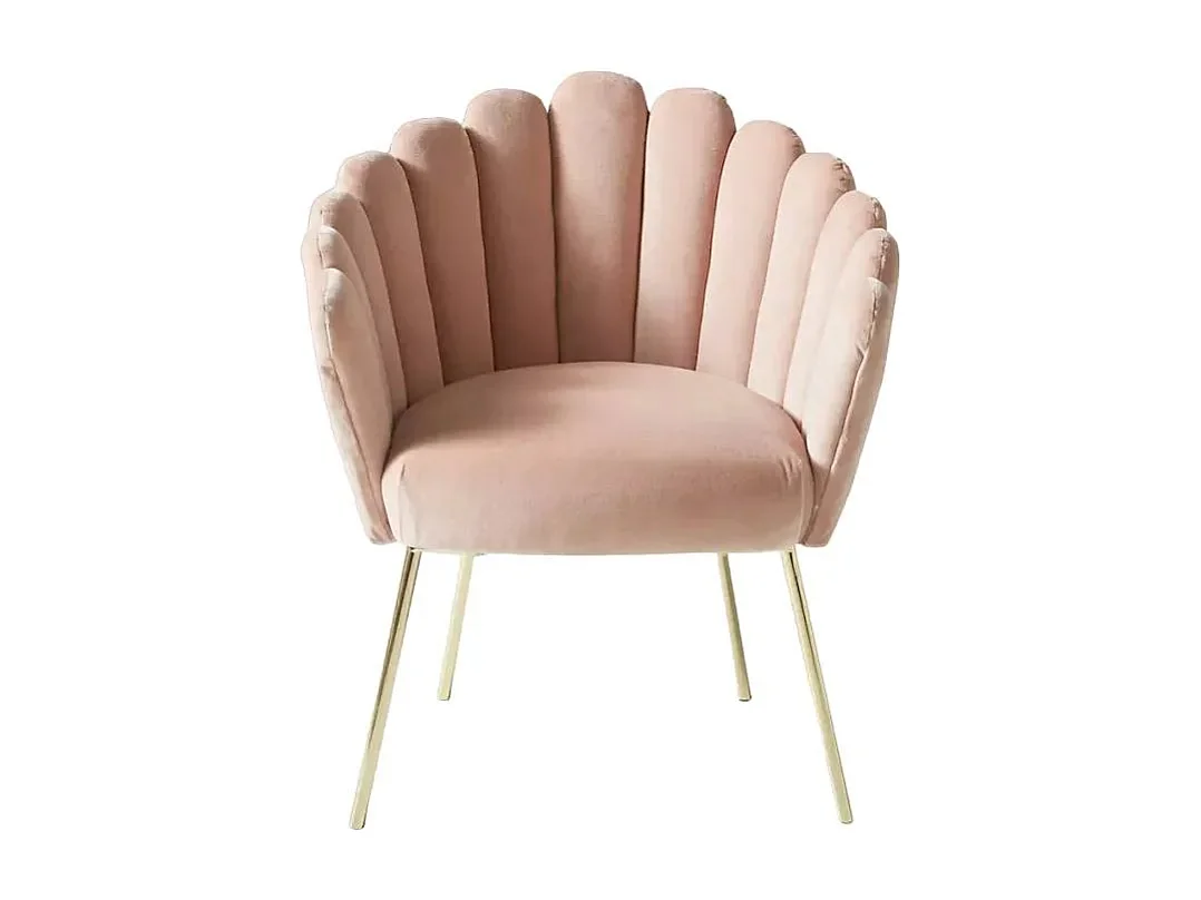 Samt Sessel in modernem Design vergoldete Beine Calicis - Pink