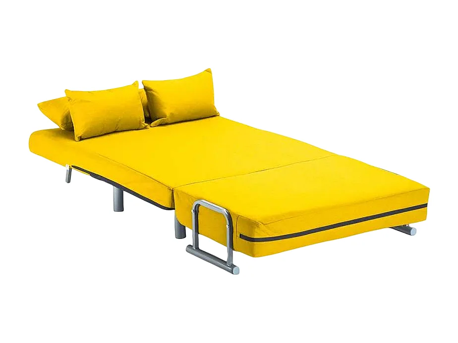 Deborah Twin 1,5-Sitzer Stoff Schlafsessel Schlafsofa klappbar - Gelb