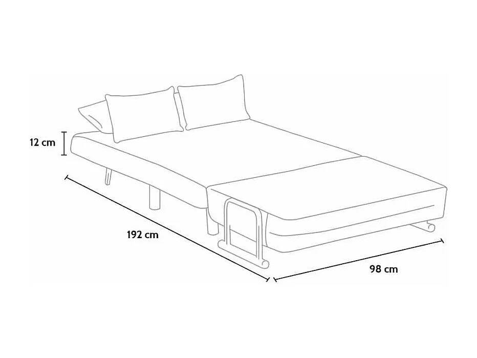Poltrona convertibile robusta in tessuto letto convertibile Luna