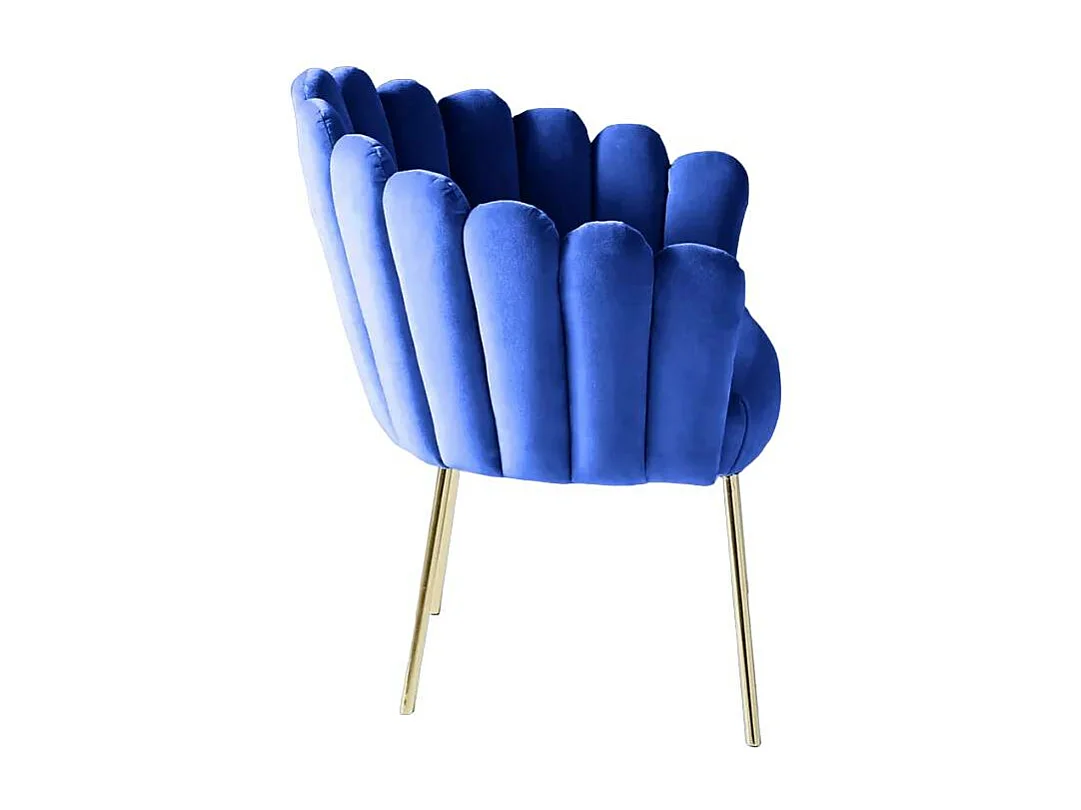 Fauteuil chaise de salon style coquillage pieds en métal FREUD