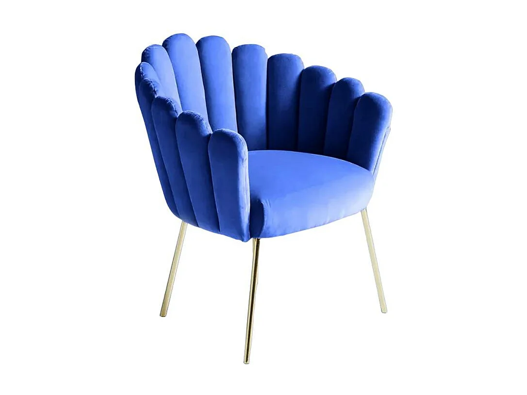 Fauteuil chaise de salon style coquillage pieds en métal FREUD