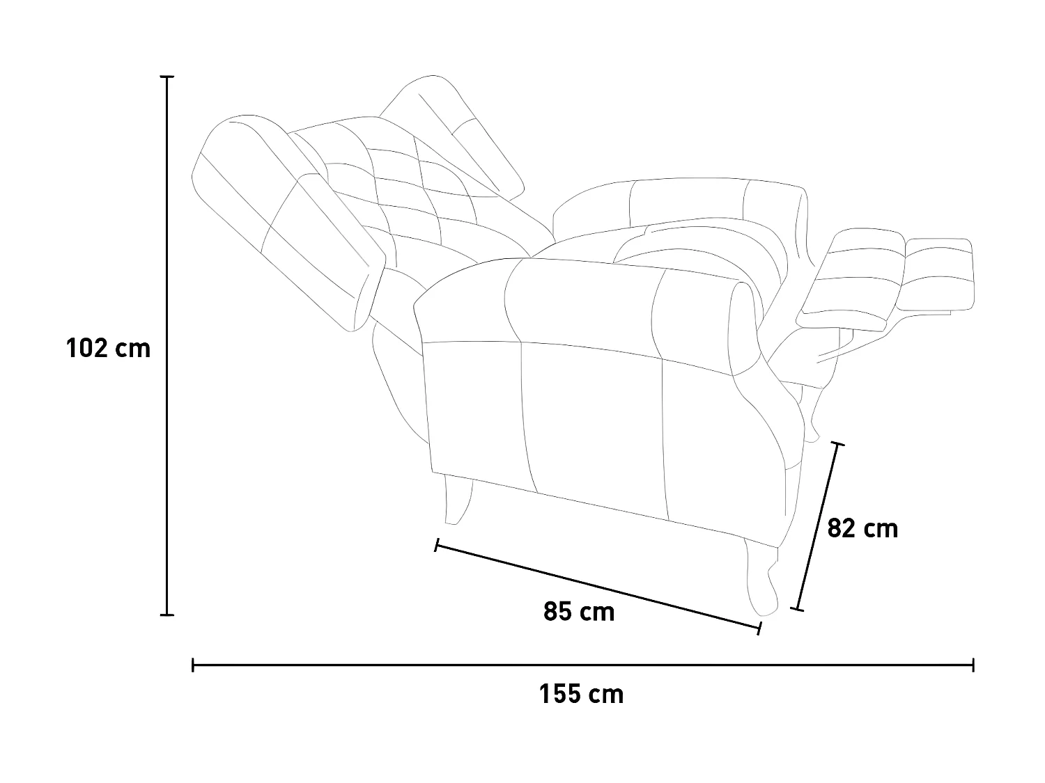 Sillón relax reclinable patchwork bergère de diseño moderno Throne