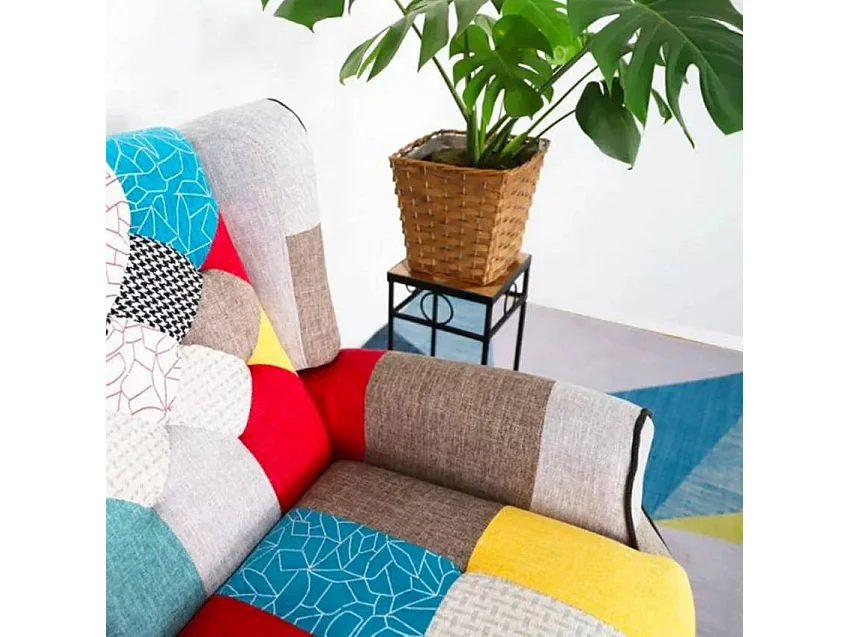 Relaxsessel Patchwork Sessel Bergère modernes Design Throne