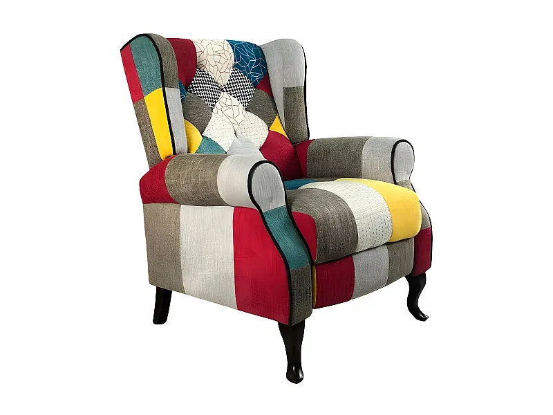 Sillón relax reclinable patchwork bergère de diseño moderno Throne