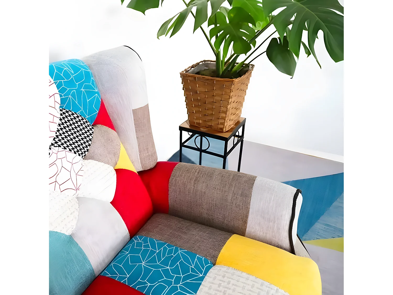 Sillón Bergère reclinable de patchwork de diseño moderno Throne Light