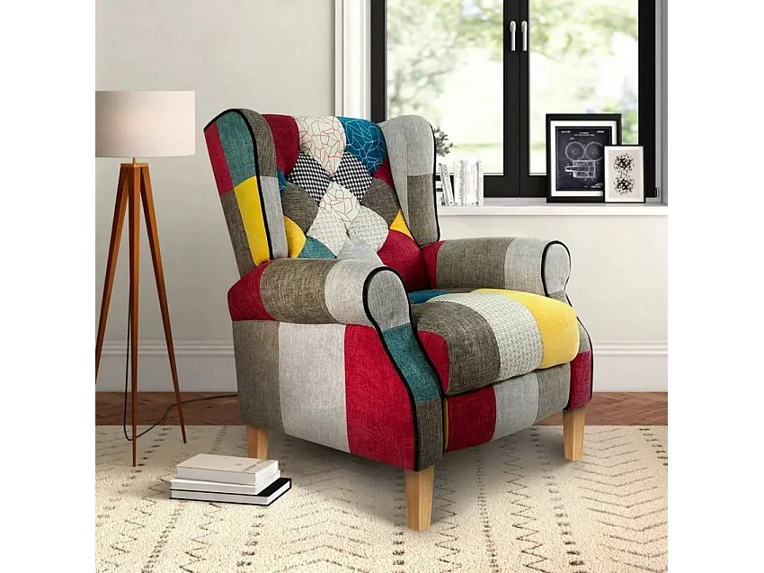 Fauteuil bergère inclinable design moderne confortable ARLEQ