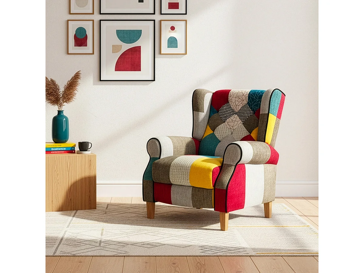 Fauteuil bergère inclinable design moderne confortable ARLEQ