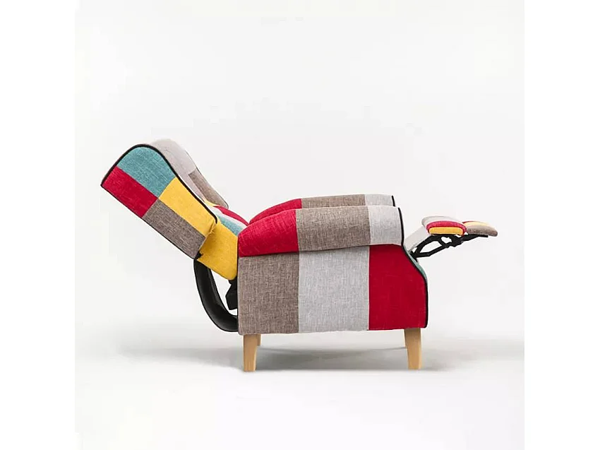 Fauteuil bergère inclinable design moderne confortable ARLEQ