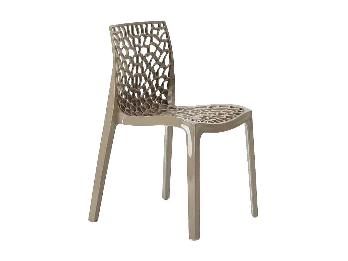 Silla Gruvyer para Cocina y Bar de Polipropileno Apilable Grand Soleil - Beige Juta