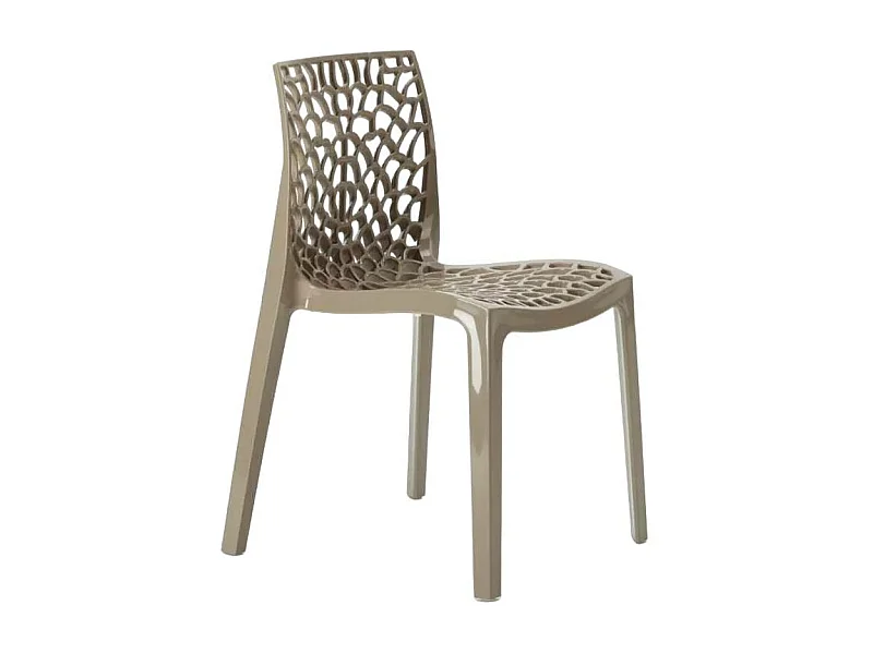 Grand Soleil Gruvyer Stapelbar Polypropylen Küche Bar Stühle - Beige Jute