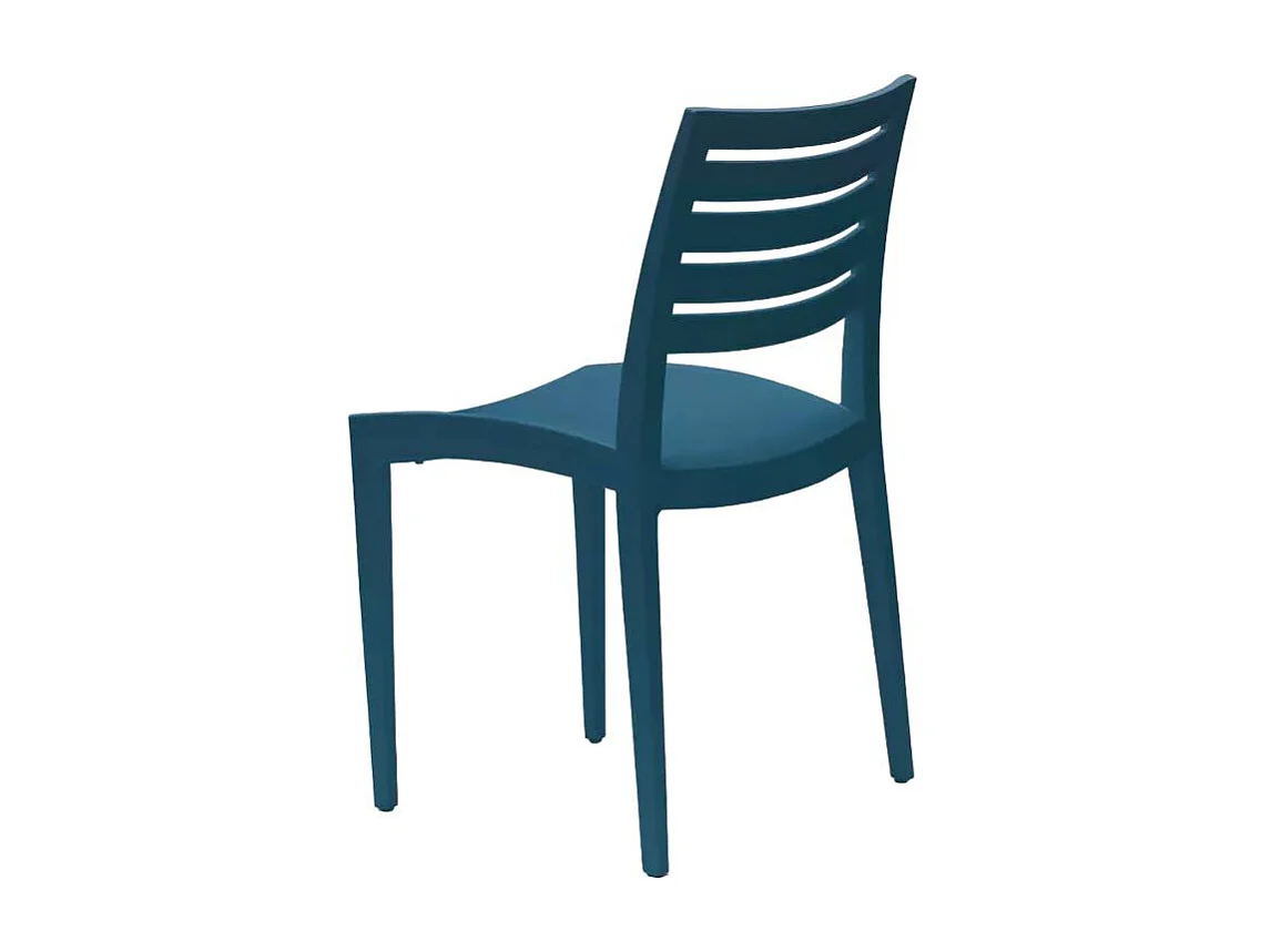 Silla apilable de polipropileno para casa locales públicos y espacios exteriores Grand Soleil Firenze - Azul oscuro