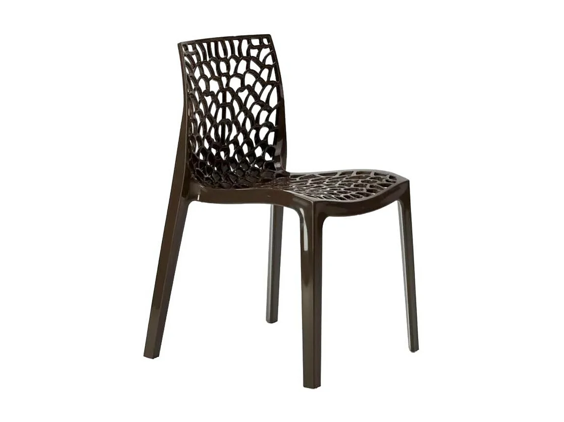 22 Silla de cocina o de comedor de Policarbonato Transparente Gruvyer - Marrón