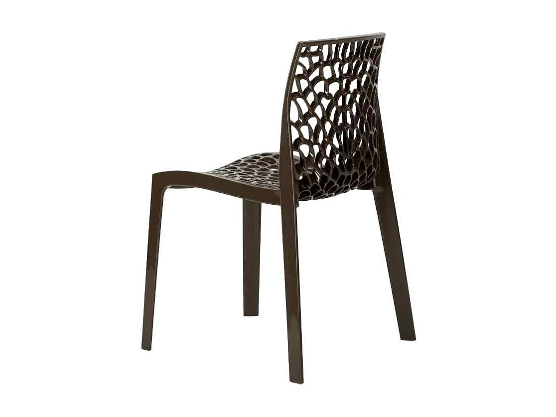 22 Silla de cocina o de comedor de Policarbonato Transparente Gruvyer - Marrón