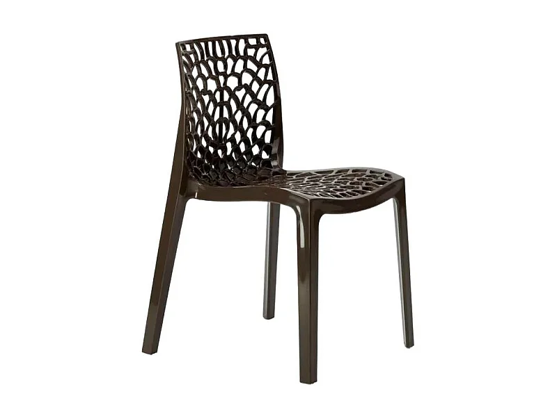 22 Silla de cocina o de comedor de Policarbonato Transparente Gruvyer - Marrón