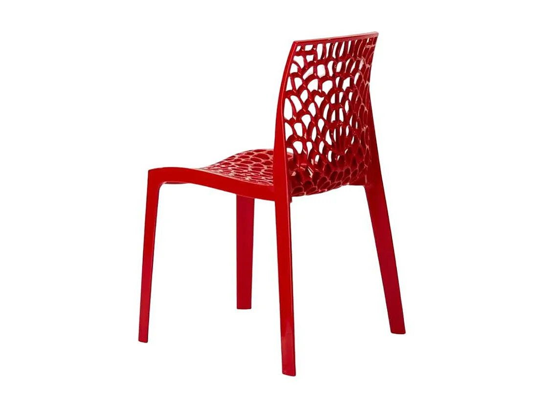 22 Silla de cocina o de comedor de Policarbonato Transparente Gruvyer - Rojo