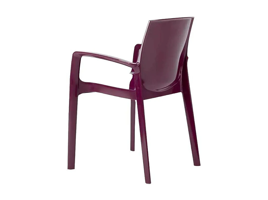 Silla Polipropileno Apilable con Reposabrazos para Cocina Bar Cream Grand Soleil - Morado
