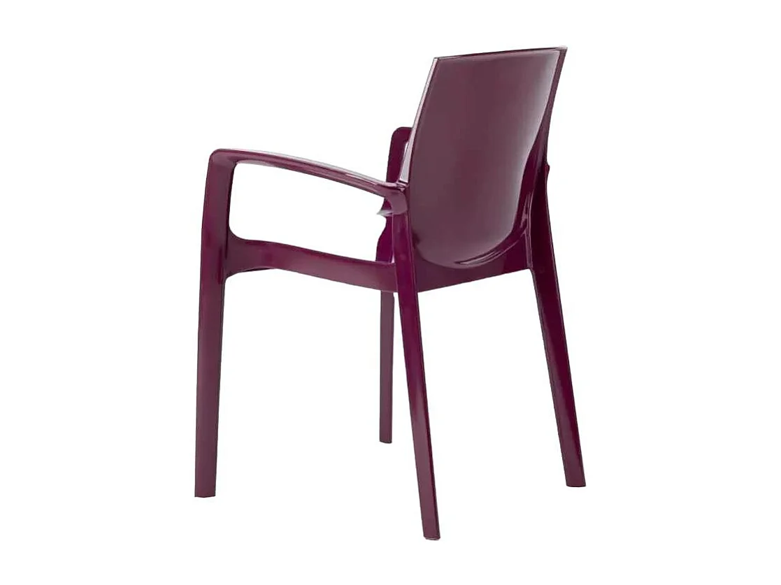 Silla Polipropileno Apilable con Reposabrazos para Cocina Bar Cream Grand Soleil - Morado
