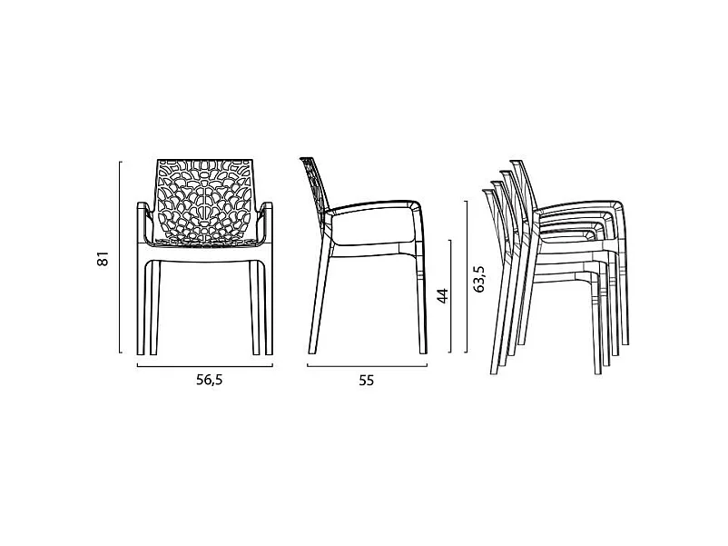 SET 2 POLTRONE DESIGN polipropilene giardino bar