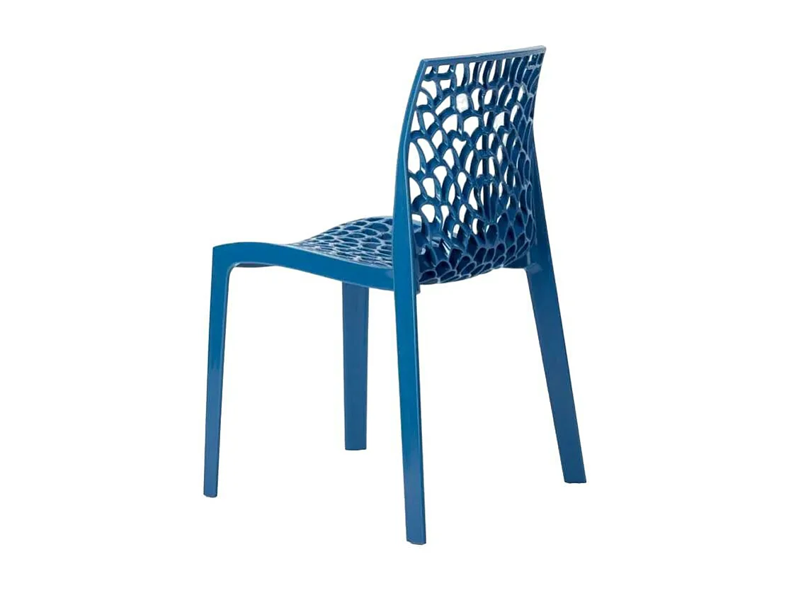 22 Silla de cocina o de comedor de Policarbonato Transparente Gruvyer - Azul Marino