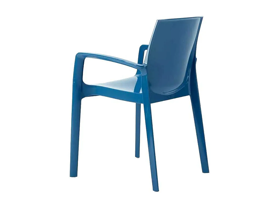 Stock 22 Sillas Apilables con Reposabrazos de Polipropileno Cream Grand Soleil - Azul Marino