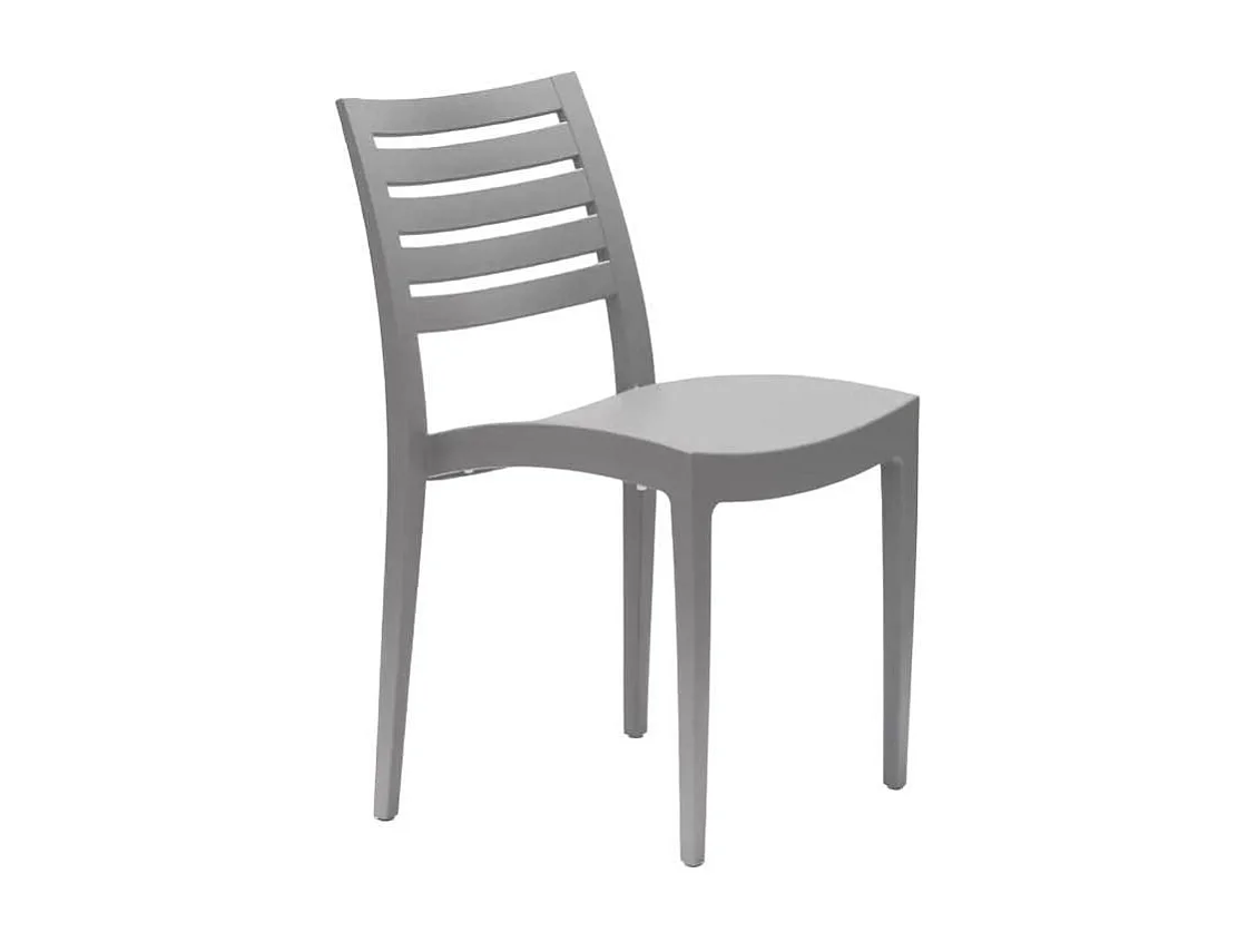 Silla apilable de polipropileno para casa locales públicos y espacios exteriores Grand Soleil Firenze - Gris