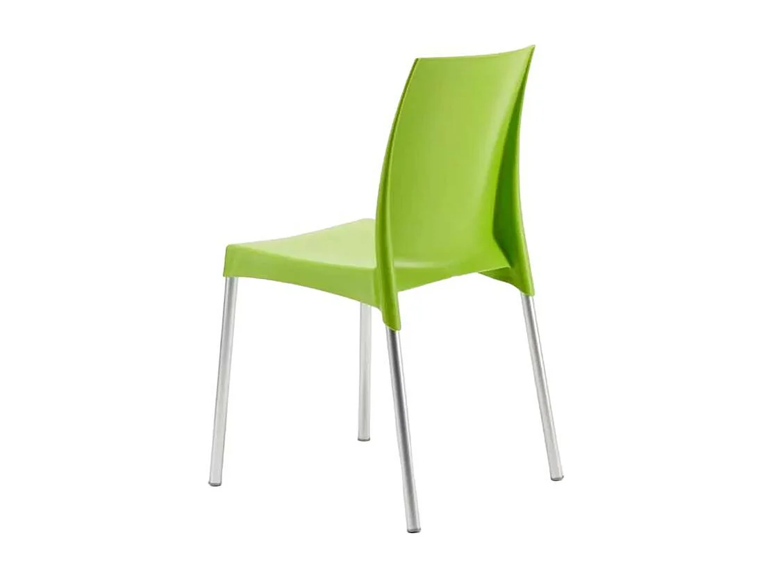 Silla polipropileno apilable cocina bar con patas de acero ligera Boulevard Grand Soleil - Verde