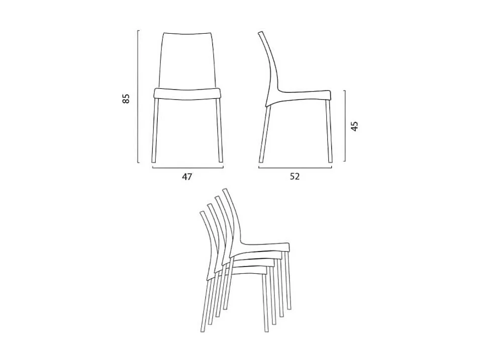 Silla polipropileno apilable cocina bar con patas de acero ligera Boulevard Grand Soleil - Verde