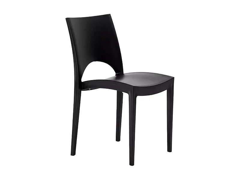 Stock 24 Silla de cocina Paris Grand Soleil de Polipropileno Apilable - Negro