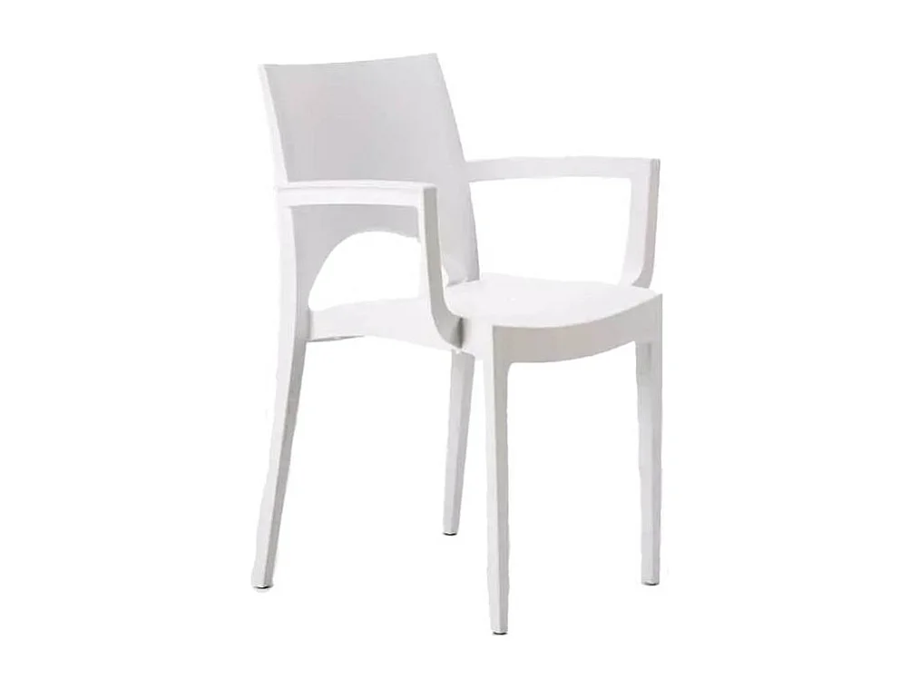 24 Sillas Grand Soleil con Reposabrazos para Restaurante y Bar Paris Arm - Blanco