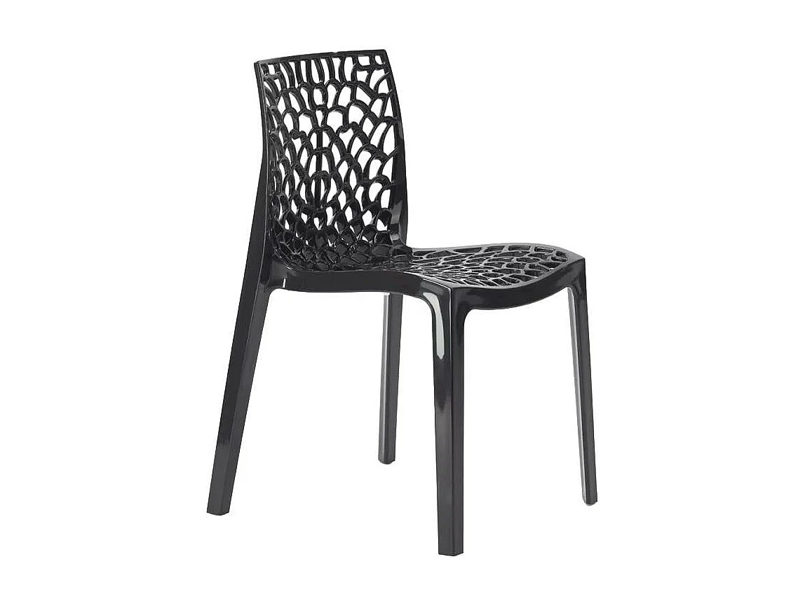 22 Silla de cocina o de comedor de Policarbonato Transparente Gruvyer - Negro