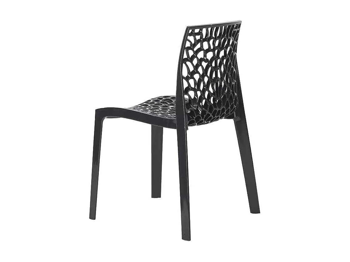 22 Silla de cocina o de comedor de Policarbonato Transparente Gruvyer - Negro