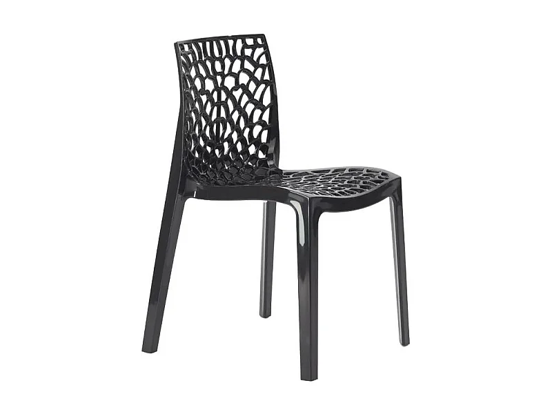 22 Silla de cocina o de comedor de Policarbonato Transparente Gruvyer - Negro