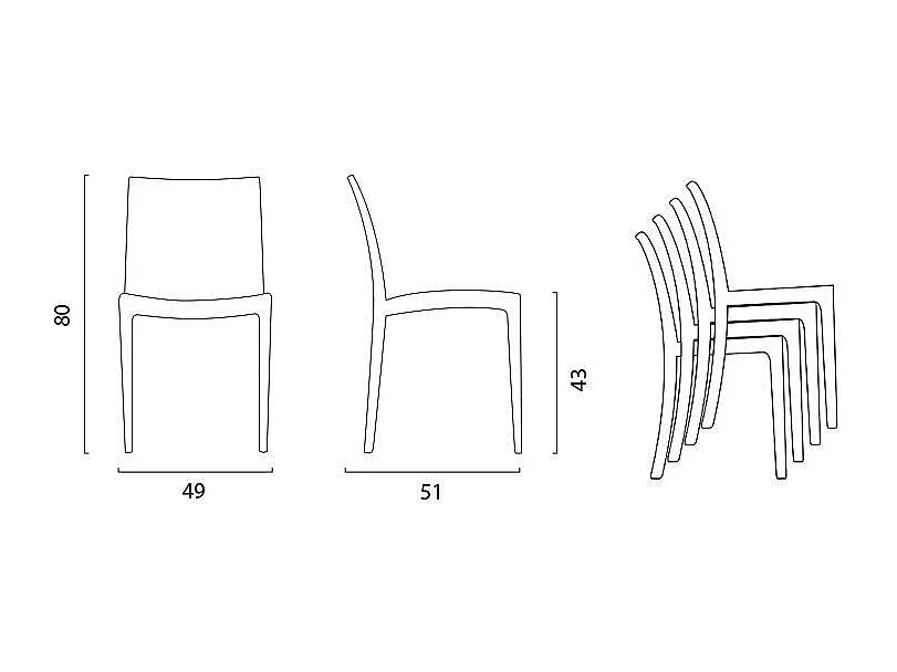 Stuhl aus Polypropylen für Küche, Bar und Restaurant Grand Soleil Trieste - Weiß