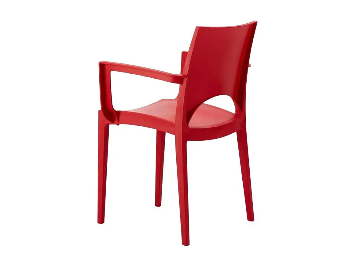 24 Sillas Grand Soleil con Reposabrazos para Restaurante y Bar Paris Arm - Rojo