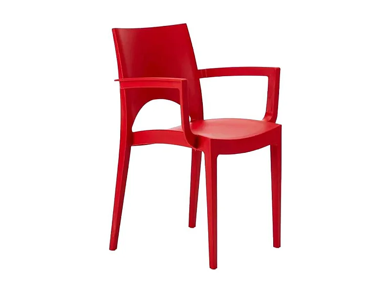 24 Sillas Grand Soleil con Reposabrazos para Restaurante y Bar Paris Arm - Rojo